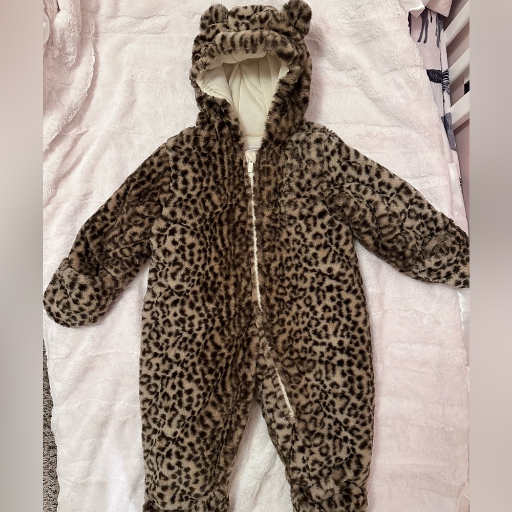 Carter’s Faux Fur Leopard Onesie Snowsuit
